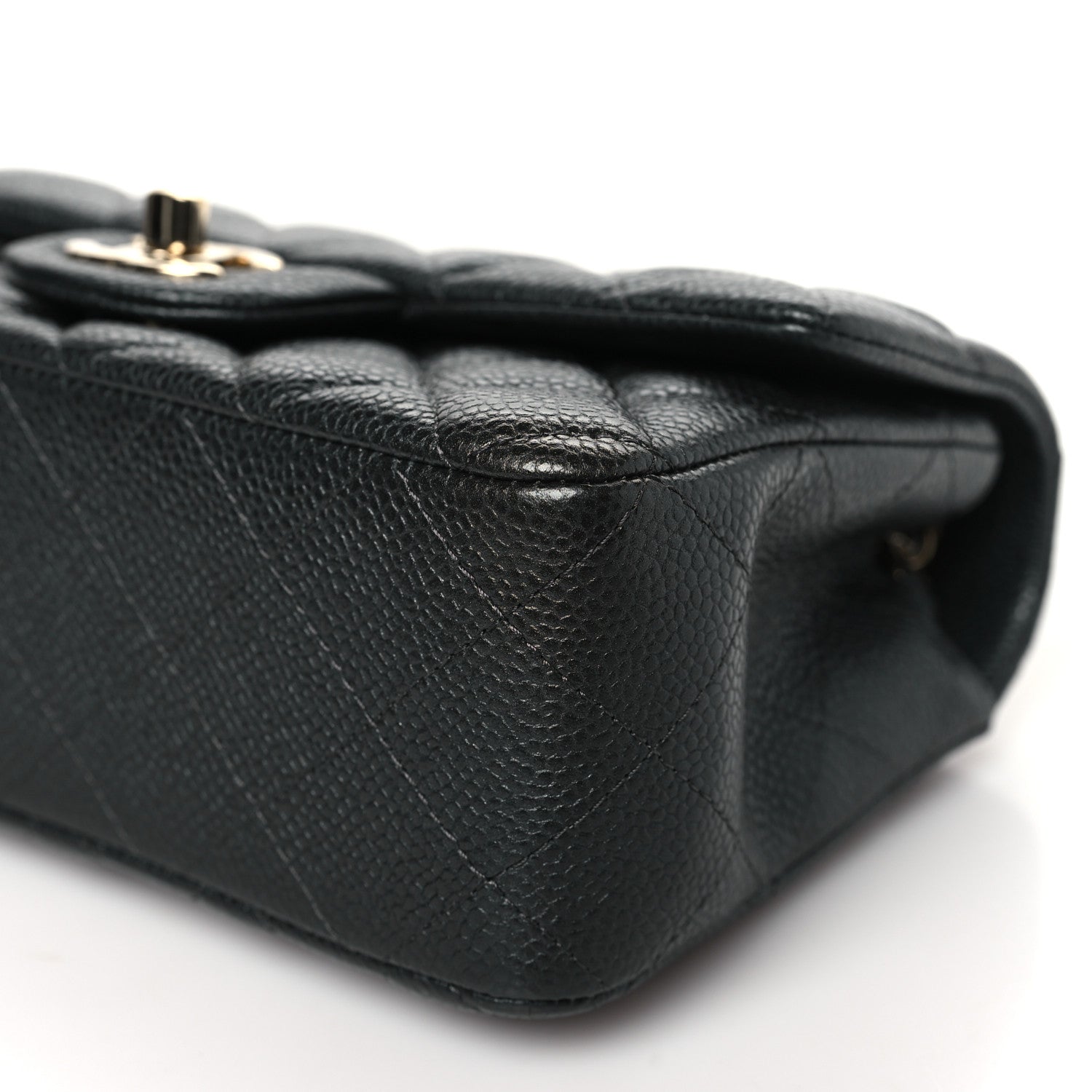 Chanel Metallic Caviar Quilted Mini Rectangular Flap Dark Grey 10 of 11