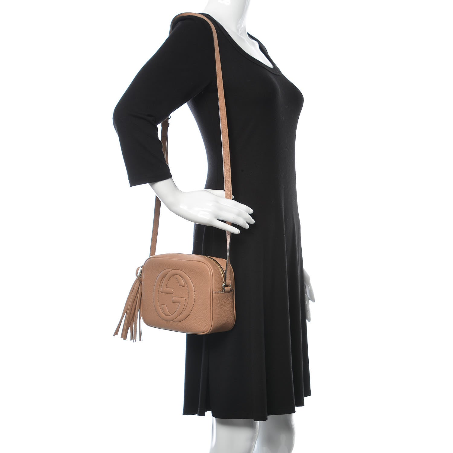 Gucci Pebbled Calfskin Small Soho Disco Bag Rose Beige 2 of 11