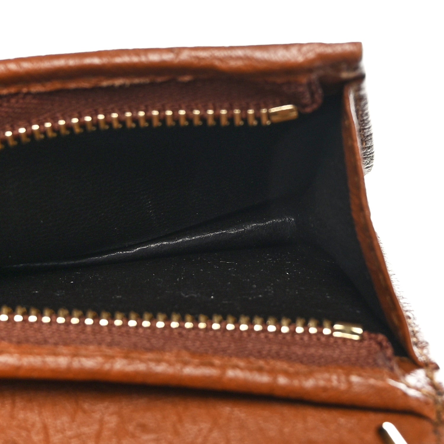 Gucci Ostrich Zumi Chain Card Case Wallet Brown 6 of 8