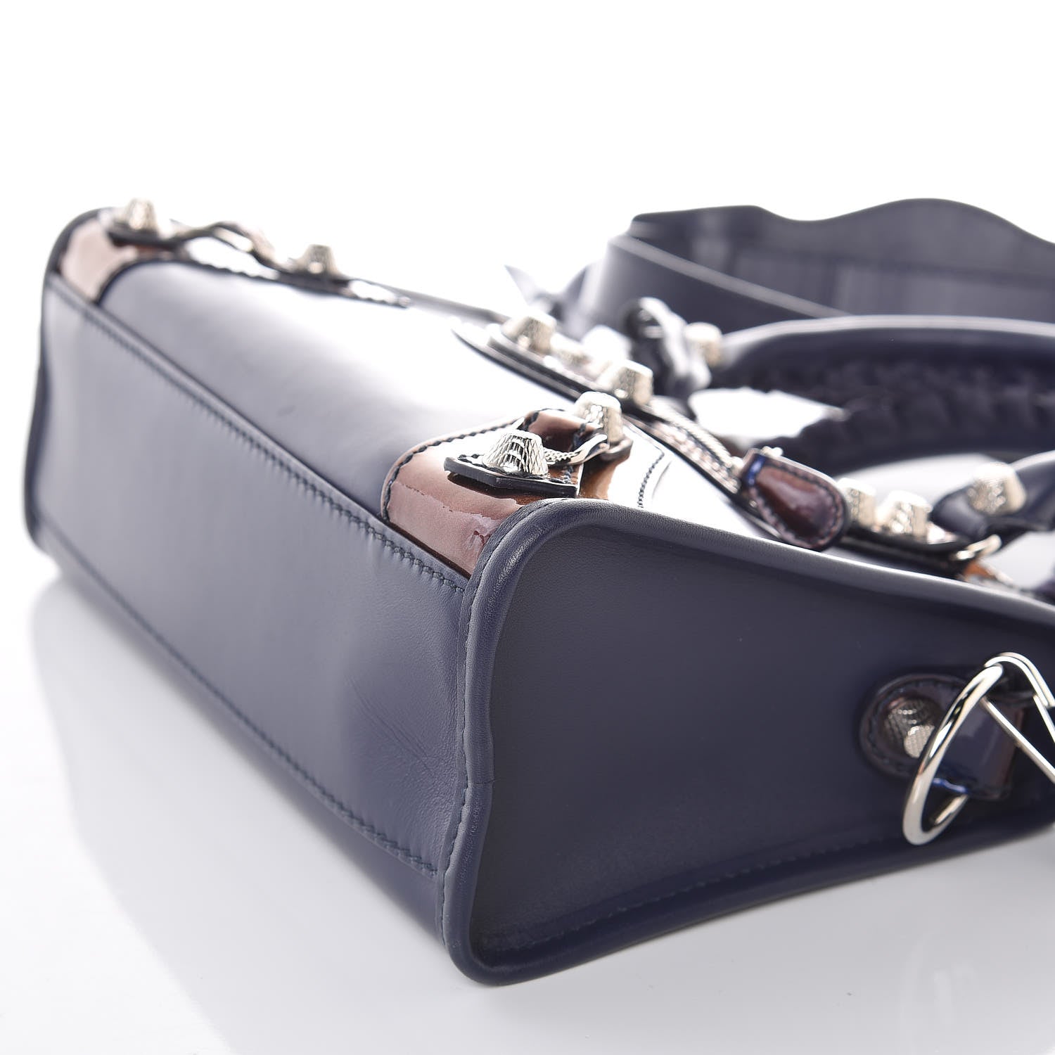 Balenciaga Smooth Calfskin Metallic Patent Giant 12 Silver Hardware Mini City Ultraviolet 9 of 15