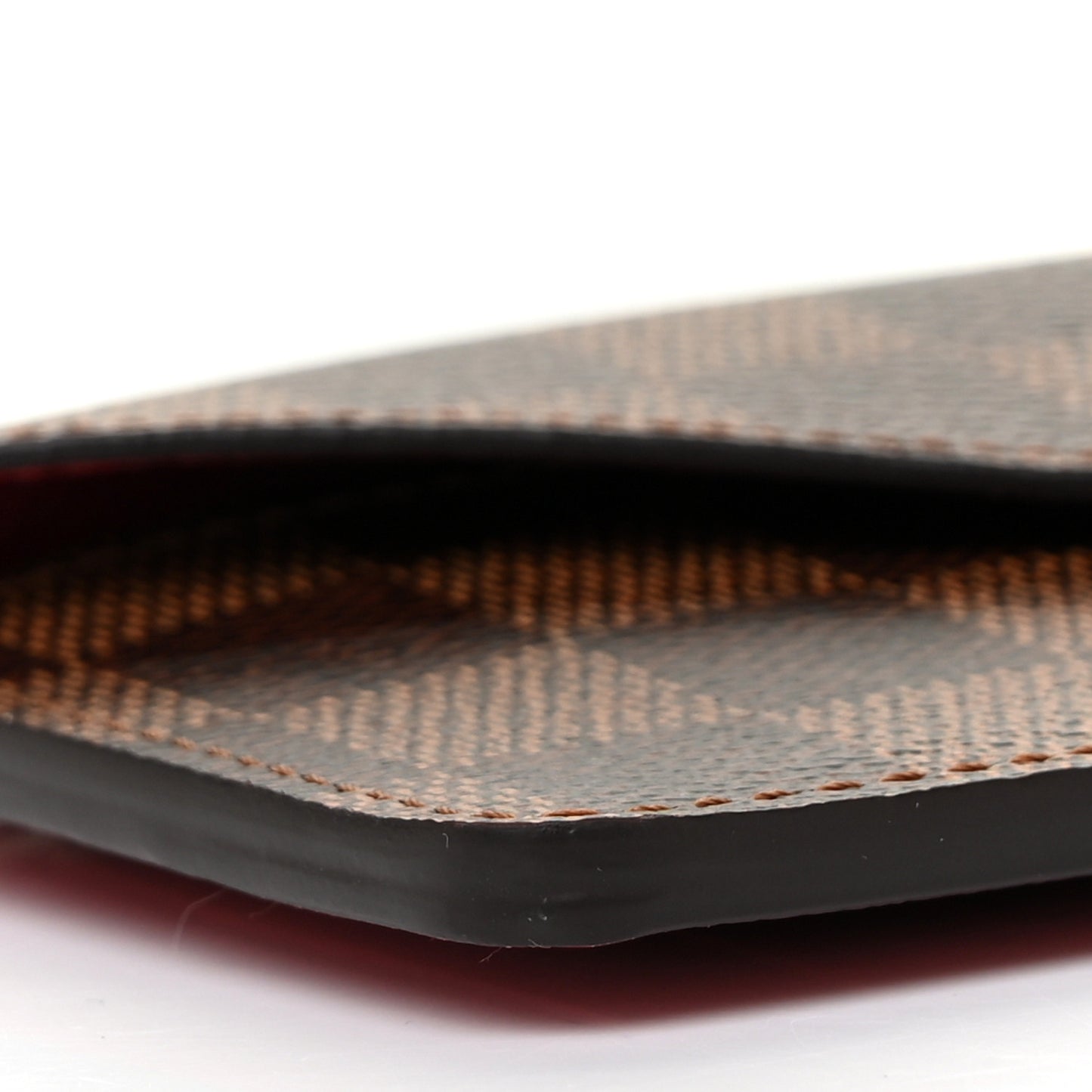 Damier Ebene Recto Verso Card Holder Red