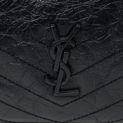 Saint Laurent Crinkled Calfskin Matelasse Monogram Niki Shoulder Bag Deep Marine 12 of 13