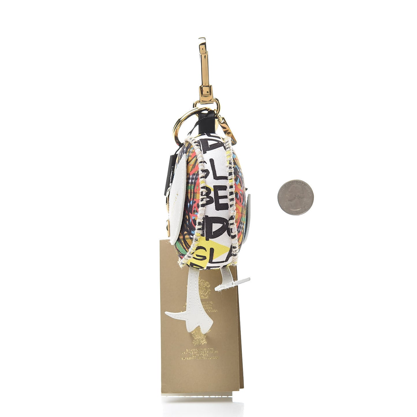 Cotton Graffiti Print Mabel Derek The Bird Bag Charm Yellow