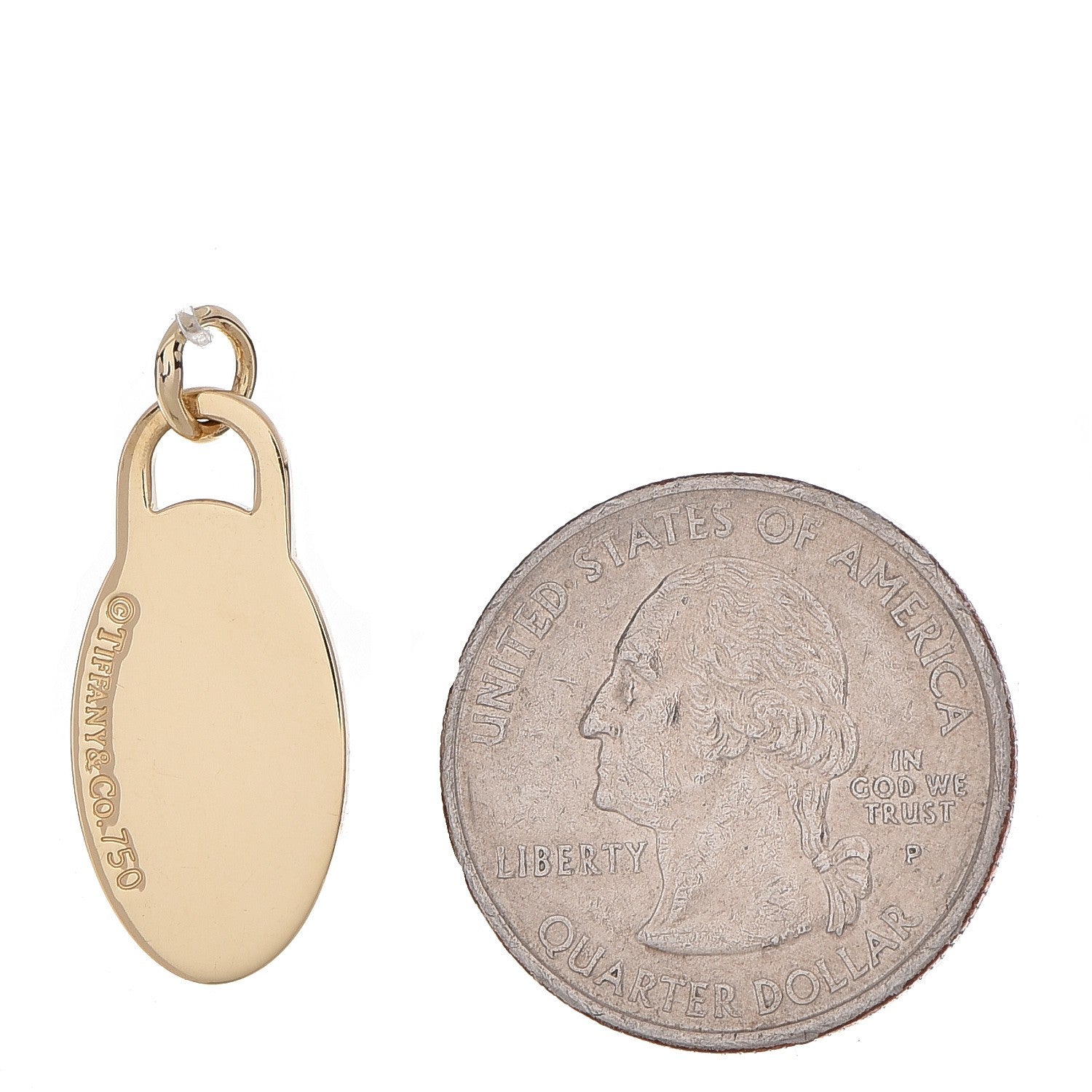 Tiffany 18K Yellow Gold Return to Oval Charm 2 of 2