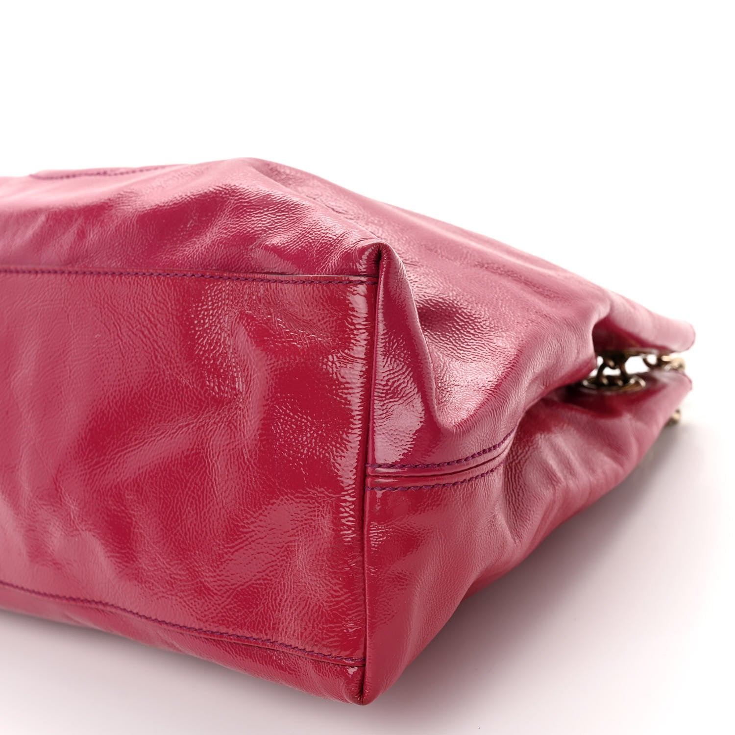Gucci Vernice Naplack Medium Soho Chain Shoulder Bag Bright Bougainvillea 10 of 10