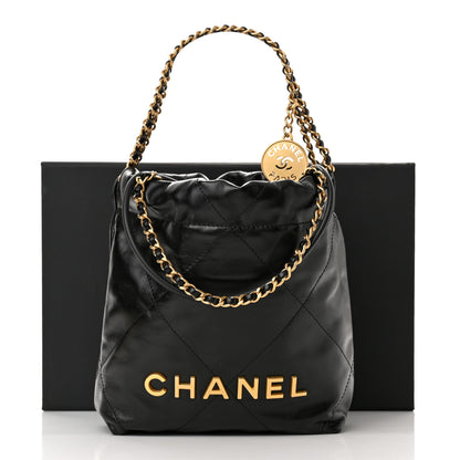 Chanel Shiny Calfskin Quilted Mini Chanel 22 Black 11 of 11