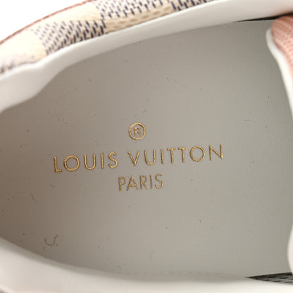 Louis Vuitton Suede Damier Azur Run Away Sneakers 39 Pink 6 of 7