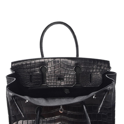 Hermes Matte Niloticus Crocodile Birkin 30 Black 11 of 27