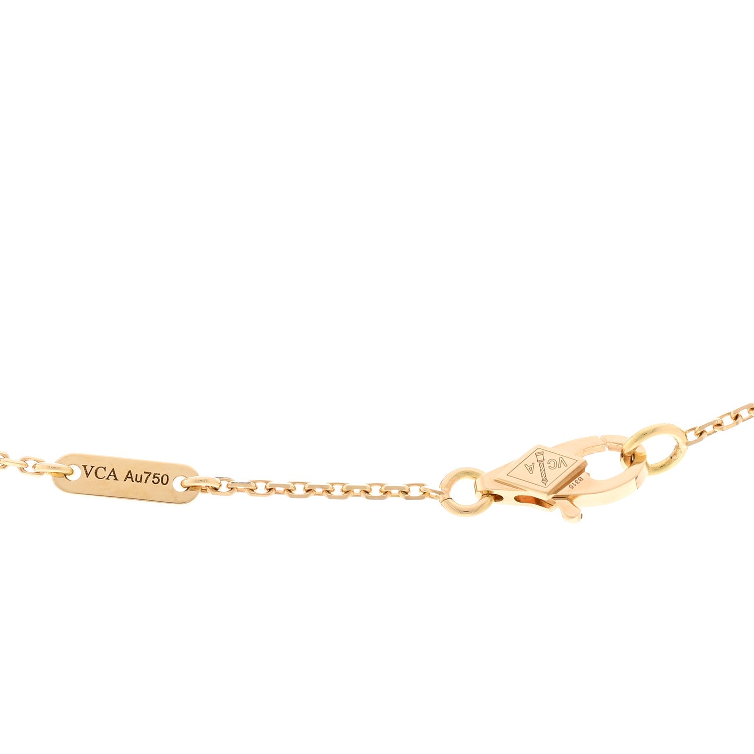 Van Cleef & Arpels 18K Yellow Gold Mother of Pearl Sweet Alhambra Pendant Necklace 4 of 5
