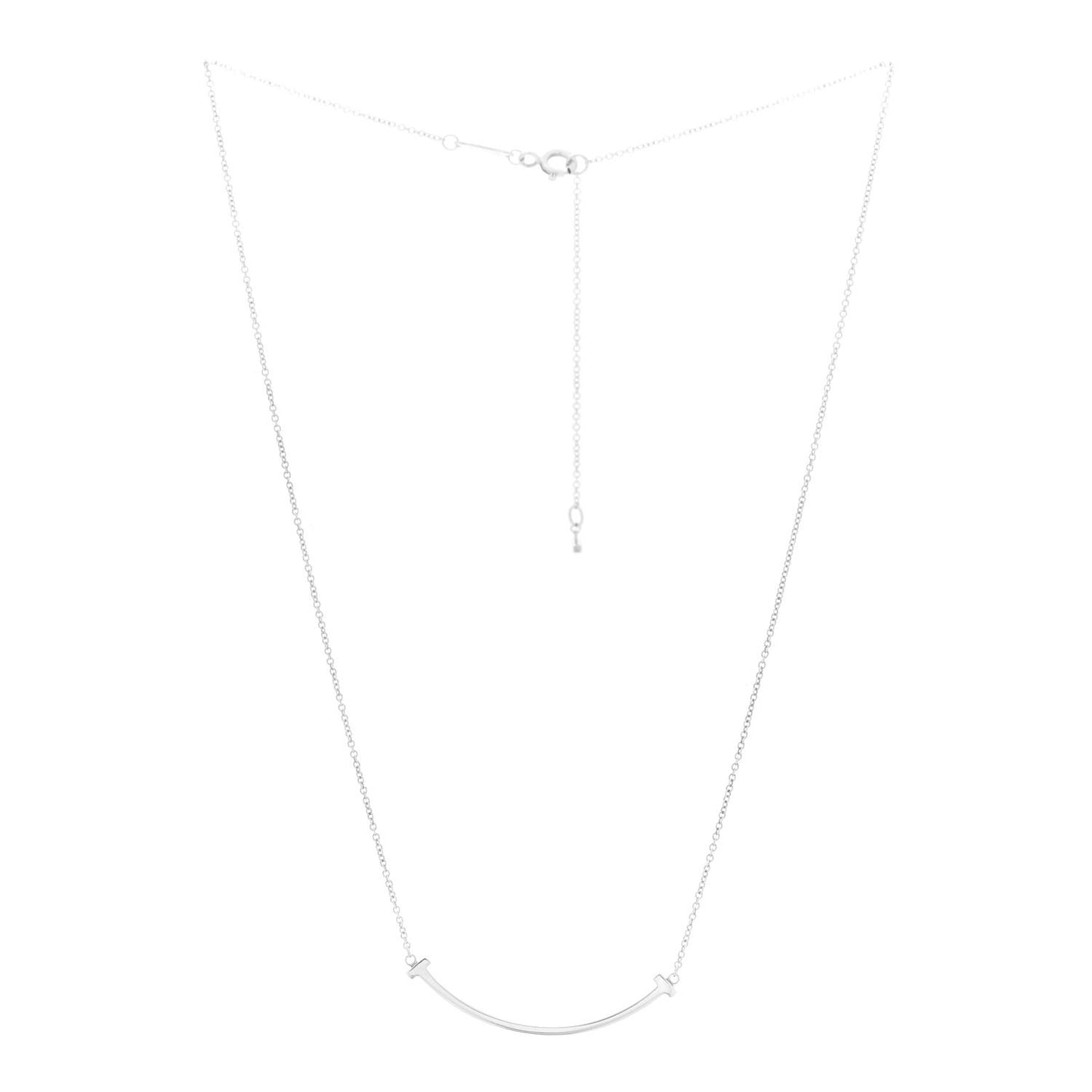 Sterling Silver Small T Smile Pendant Necklace