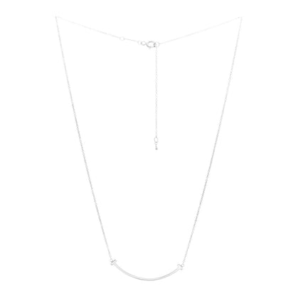 Tiffany Sterling Silver Small T Smile Pendant Necklace 3 of 5