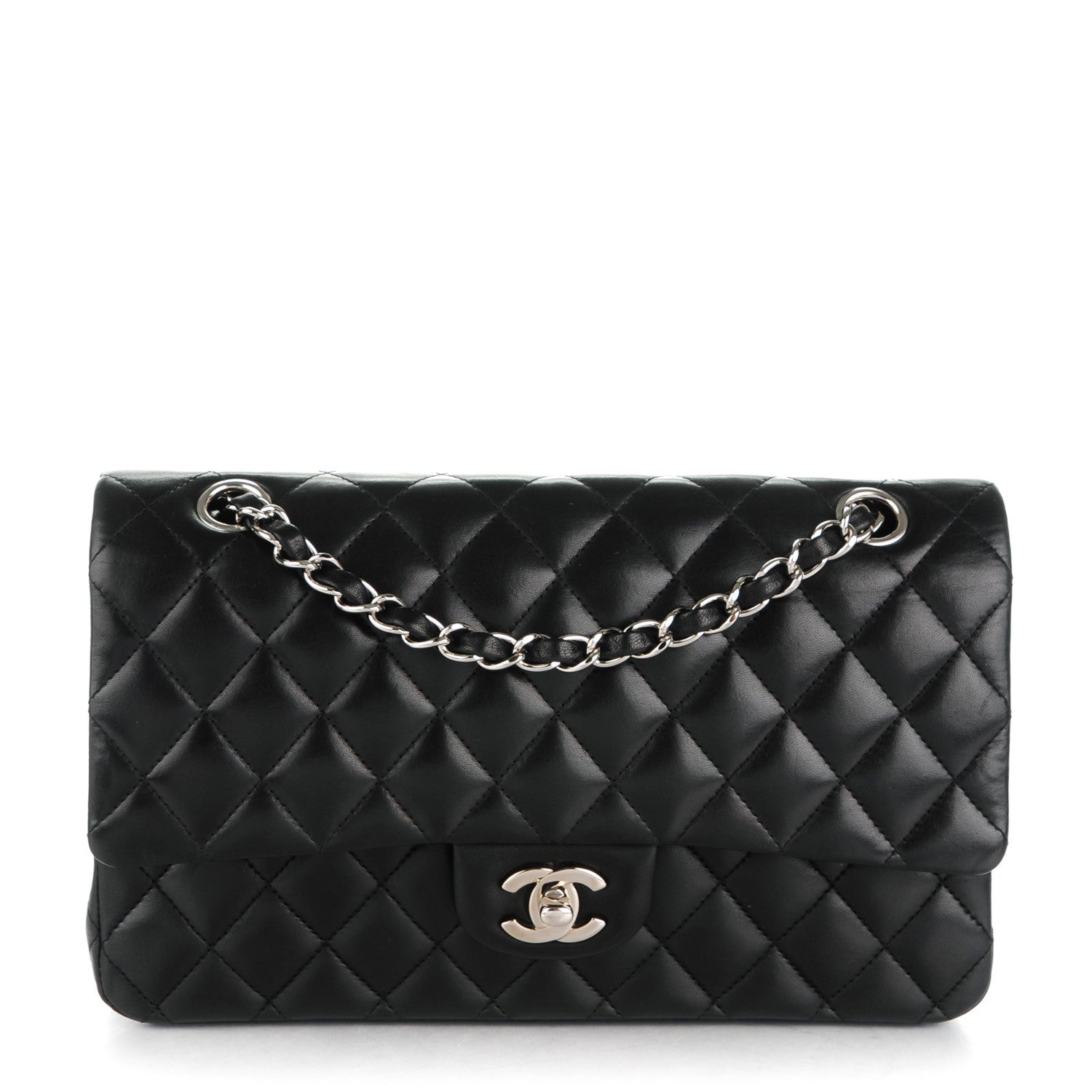 Chanel Lambskin Quilted Medium Double Flap Black 1 of 9