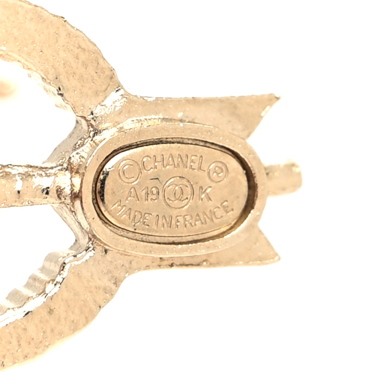 Chanel Metal Crystal CC Arrow Earrings Gold 4 of 4