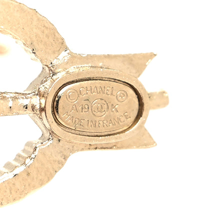 Chanel Metal Crystal CC Arrow Earrings Gold 4 of 4