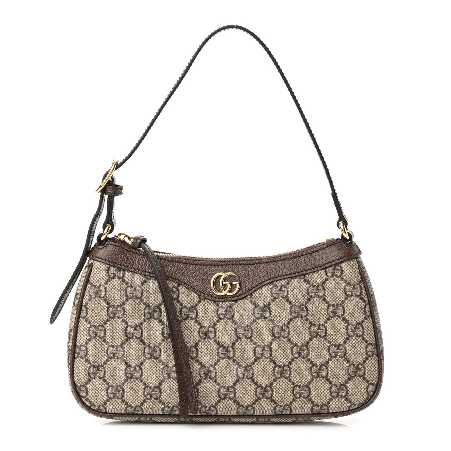 GG Supreme Monogram Textured Dollar Calfskin Small Ophidia Hobo Beige Ebony New Acero