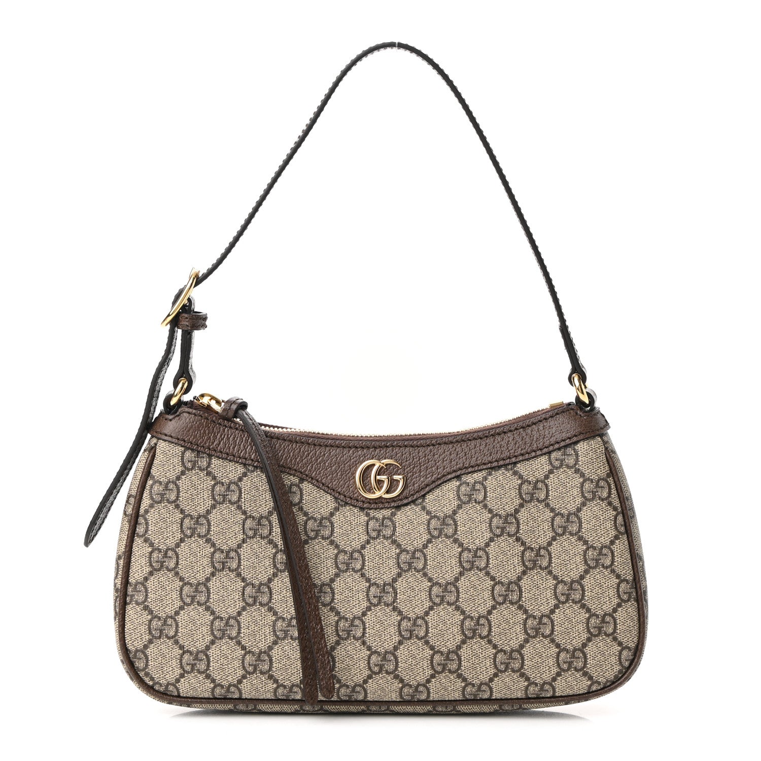 Gucci GG Supreme Monogram Textured Dollar Calfskin Small Ophidia Hobo Beige Ebony New Acero 1 of 11
