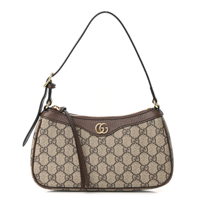 Gucci GG Supreme Monogram Textured Dollar Calfskin Small Ophidia Hobo Beige Ebony New Acero 1 of 11