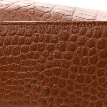 Balenciaga Extra Supple Calfskin Crocodile Embossed Small Tool 2.0 North-South Tote Camel 12 of 15