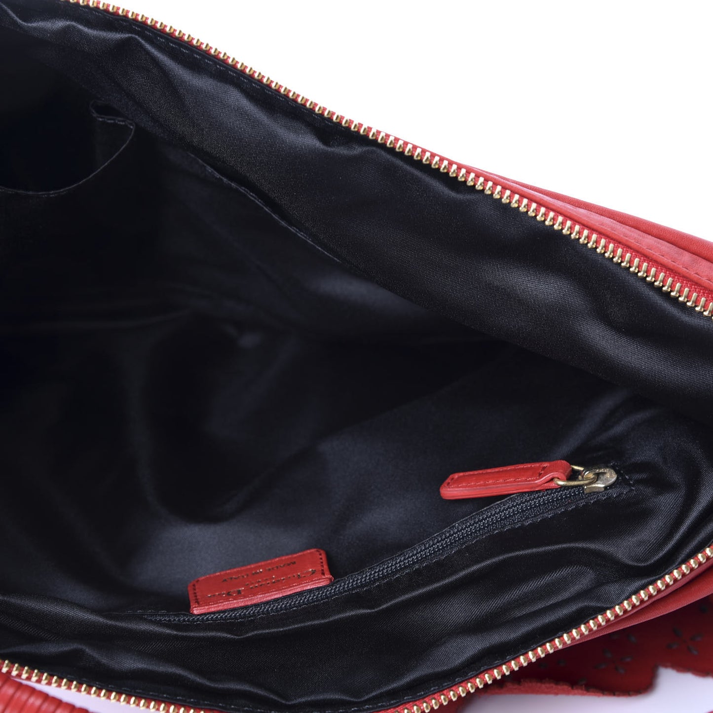 Washed Calfskin Gypsy Ruffles Bag Red