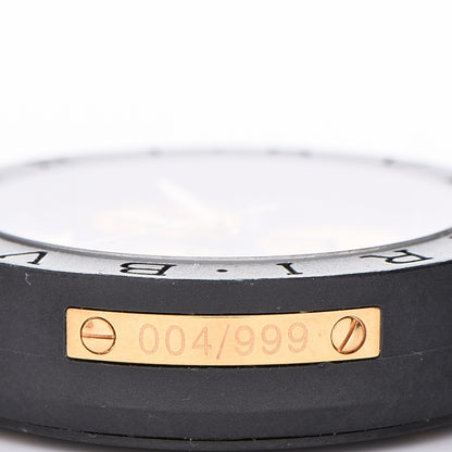 Bulgari Carbon 18K Rose Gold Calfskin 38mm Carbongold Marbella Quartz Watch Black 11 of 12