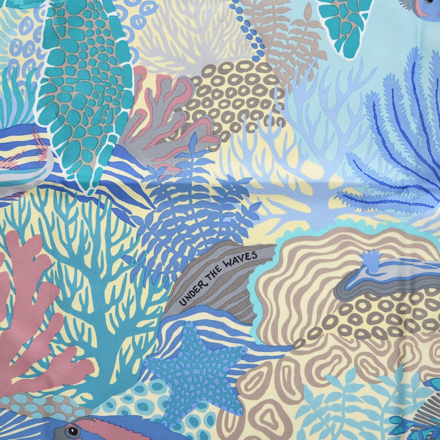 Silk Under The Waves Scarf 90 Aqua Rose Pale Turquoise