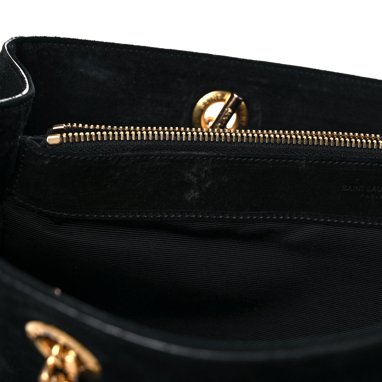 Saint Laurent Suede Monogram Cassandre Shopper Black 14 of 30