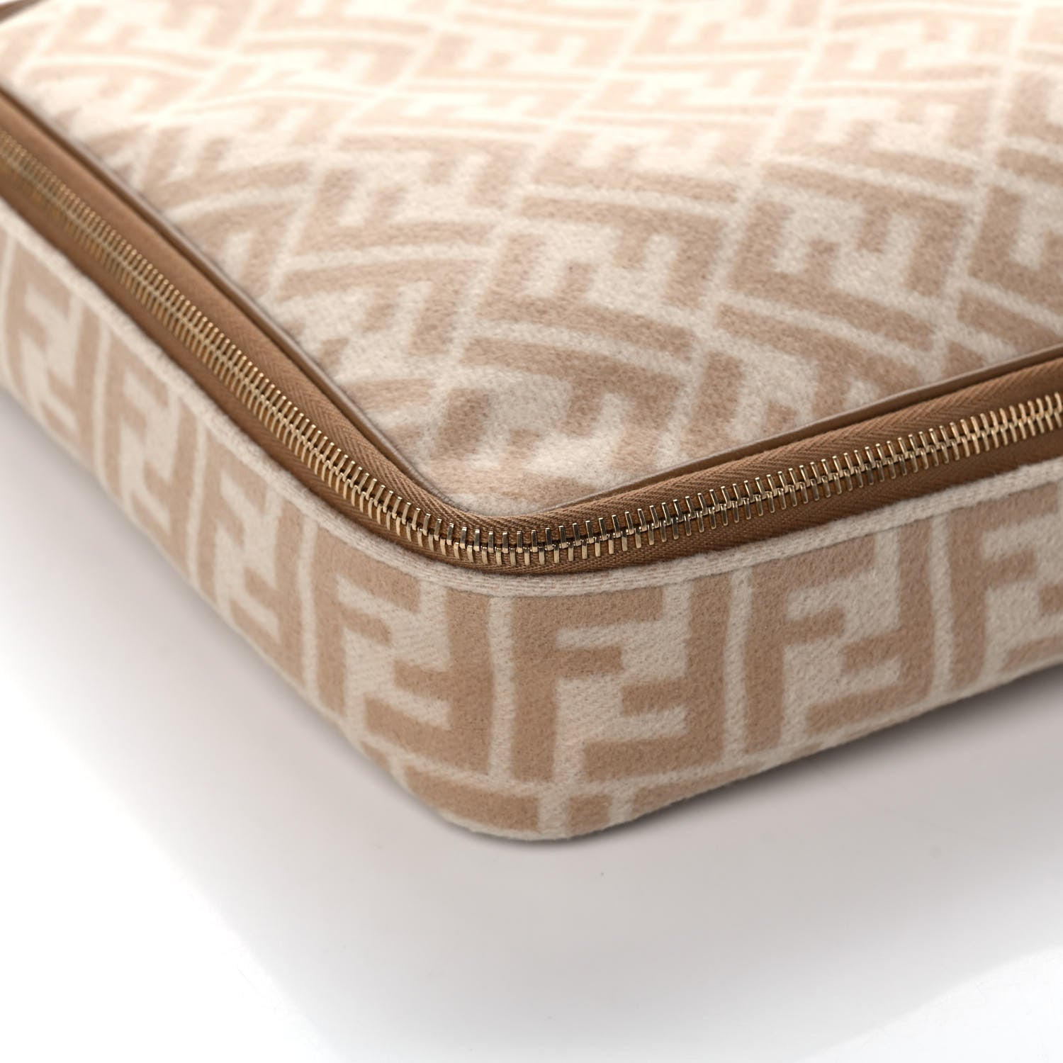 Fendi Wool FF 1974 Organizer Beige Cammello Sand 10 of 11