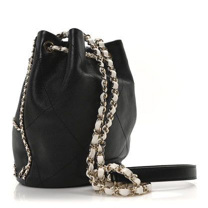 Chanel Lambskin Entwined Chain Bucket Bag Black 3 of 10