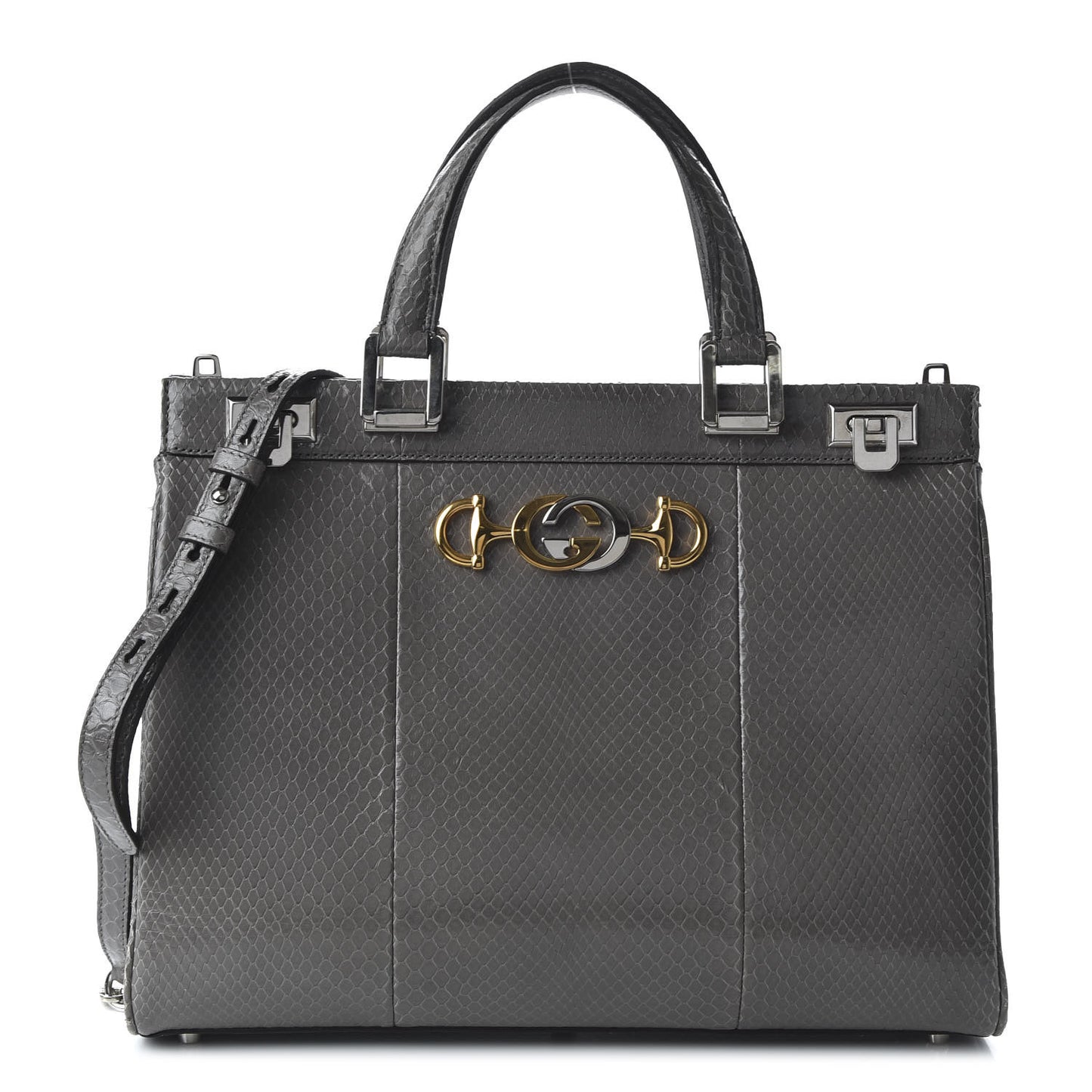 Elaphe Medium Zumi Top Handle Bag Dusty Grey