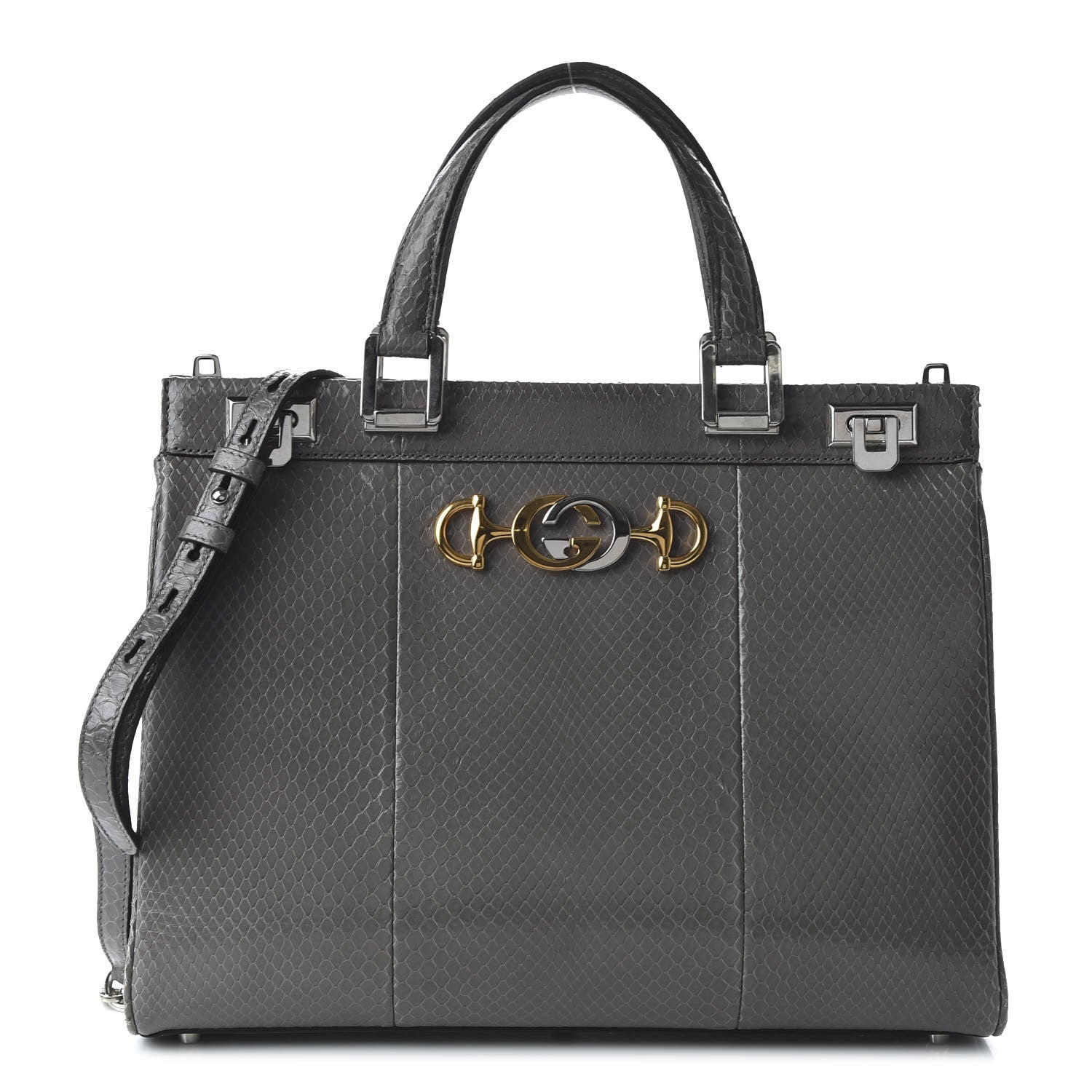 Gucci Elaphe Medium Zumi Top Handle Bag Dusty Grey 1 of 10