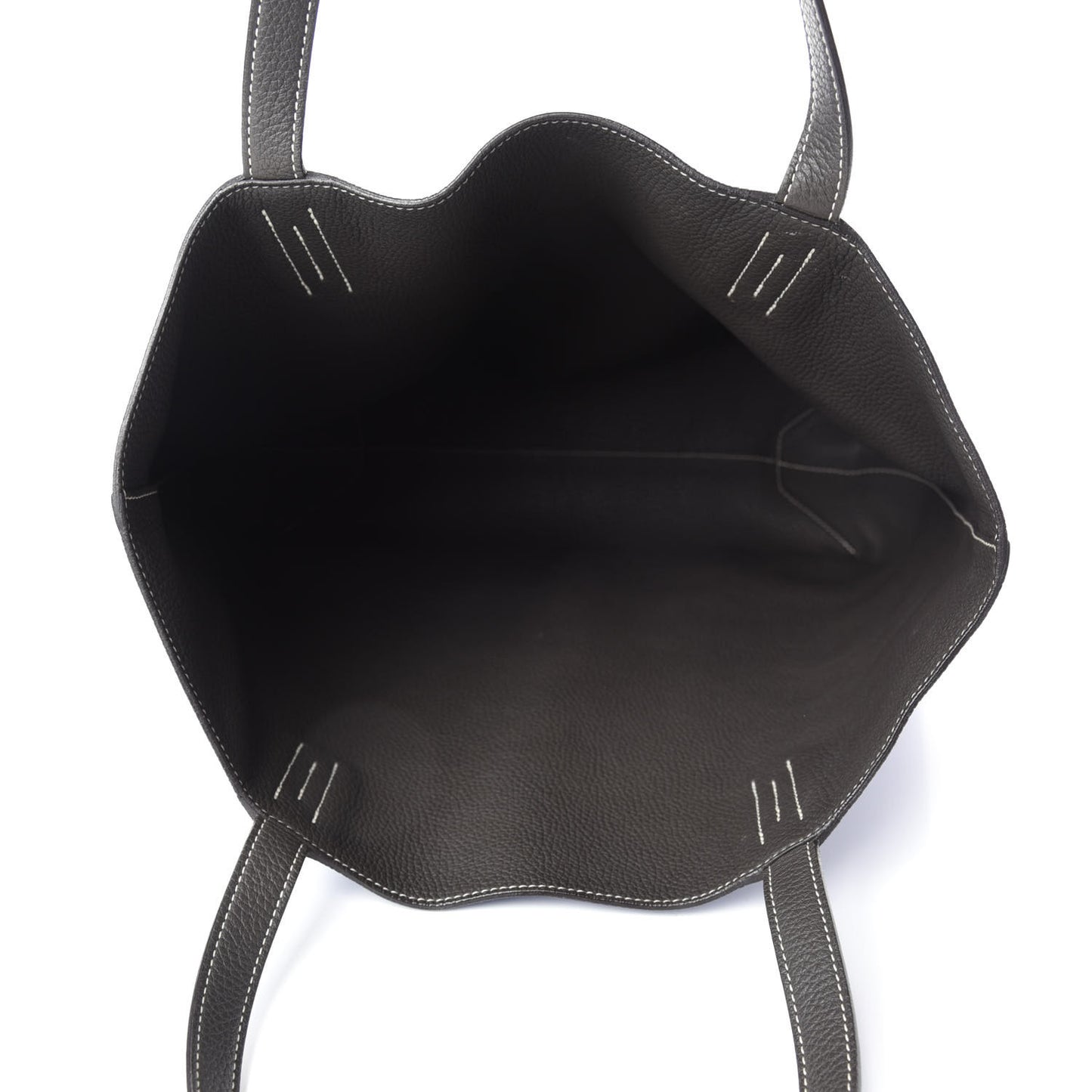 Taurillon Clemence Double Sens 36 Reversible Tote Graphite Bleu Electrique