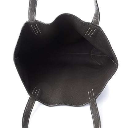 Hermes Taurillon Clemence Double Sens 36 Reversible Tote Graphite Bleu Electrique 5 of 15