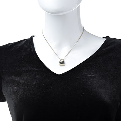 Chanel Resin Lock Necklace Black Gold 2 of 6