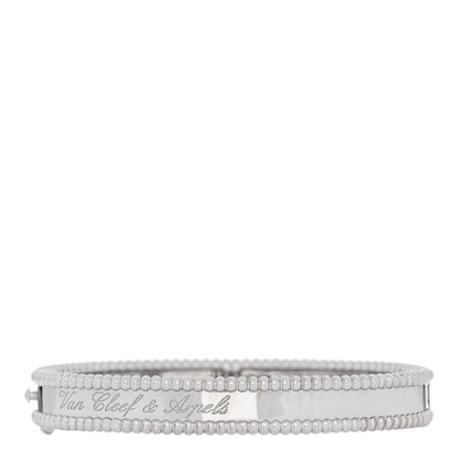 Van Cleef & Arpels 18K White Gold Perlee Signature Bangle Bracelet S 2 of 3