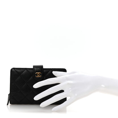 Chanel Caviar Quilted Zipped Pocket Wallet Black 2 of 8