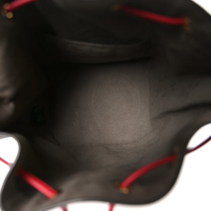 Fendi Vitello Grace F is Fendi Bi-Color FF 1974 Embossed Grande Mon Tresor Bucket Bag Maya Black Fragola 5 of 10