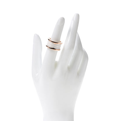 Bulgari 18K Rose Gold White Ceramic B.Zero1 Four-Band Ring 54 6.75 2 of 5