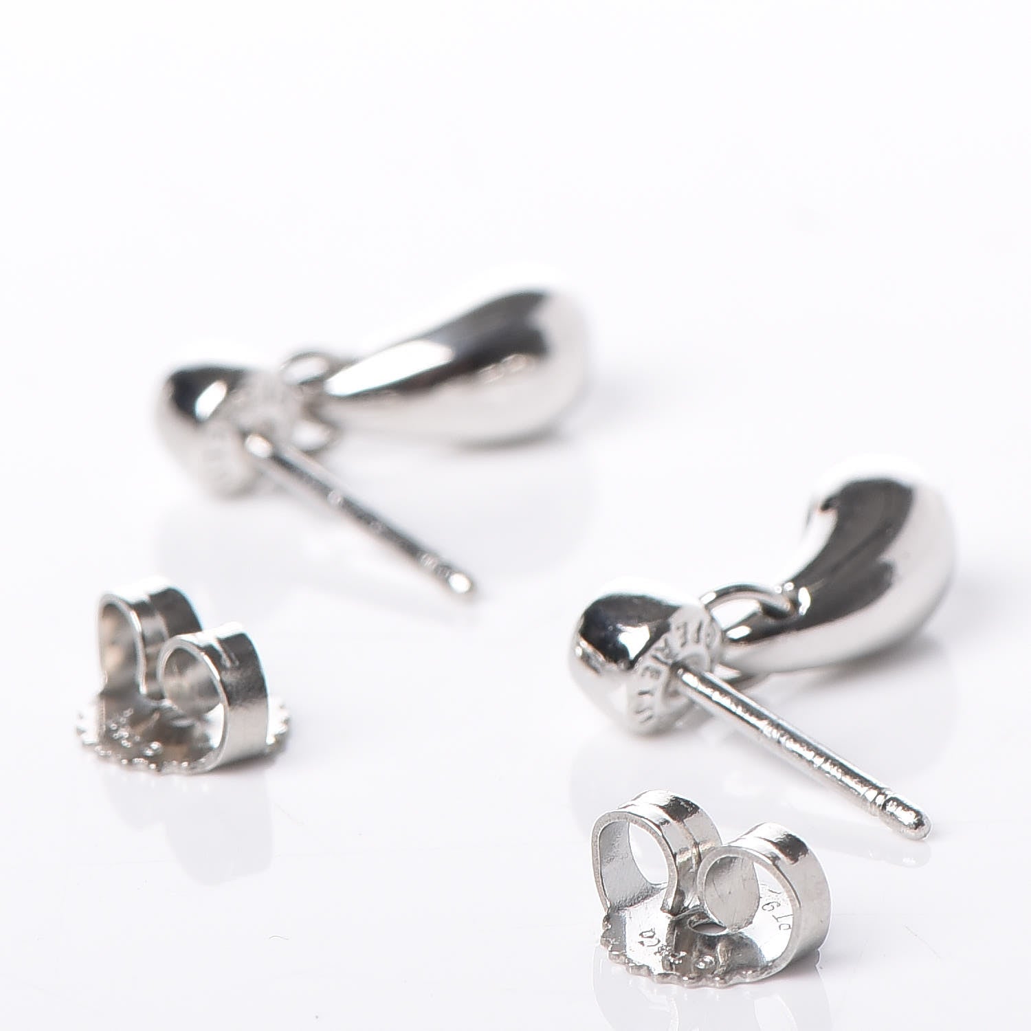 Tiffany Platinum Diamond Elsa Peretti Teardrop Earrings 3 of 4