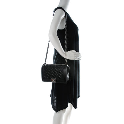 Chanel Lambskin Quilted Medium Boy Flap Black 2 of 8