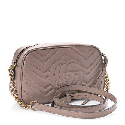 Gucci Calfskin Matelasse Small GG Marmont Chain Shoulder Bag Porcelain Rose 3 of 9