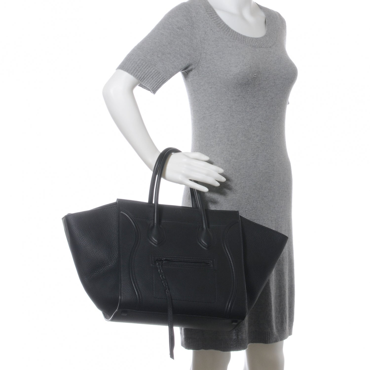 Celine Smooth Calfskin Medium Phantom Luggage Black 2 of 9