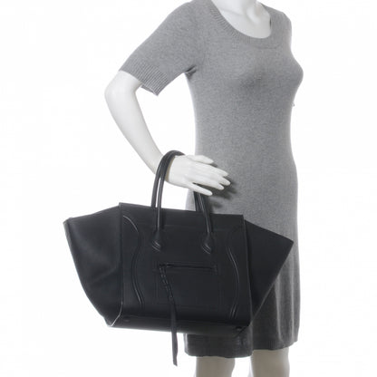 Celine Smooth Calfskin Medium Phantom Luggage Black 2 of 9