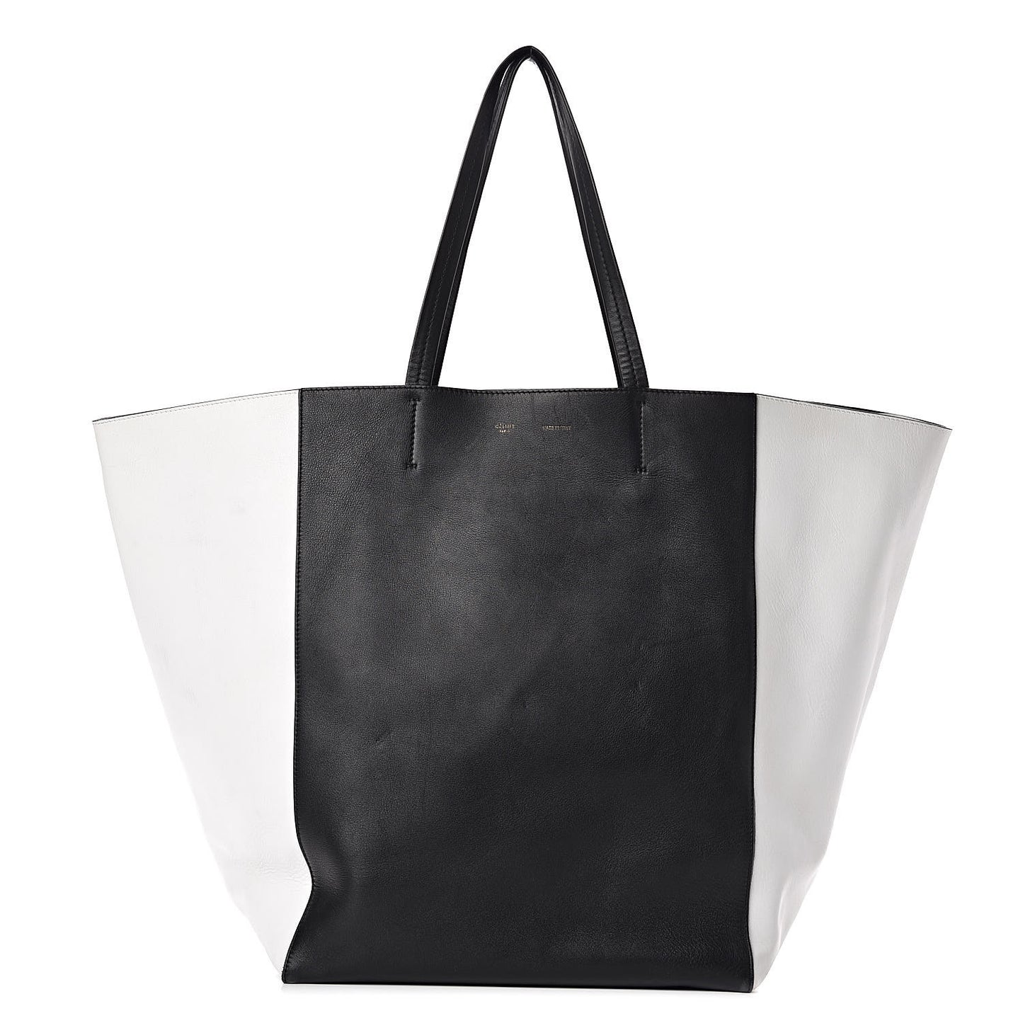 Calfskin Large Horizontal Cabas Phantom White Black