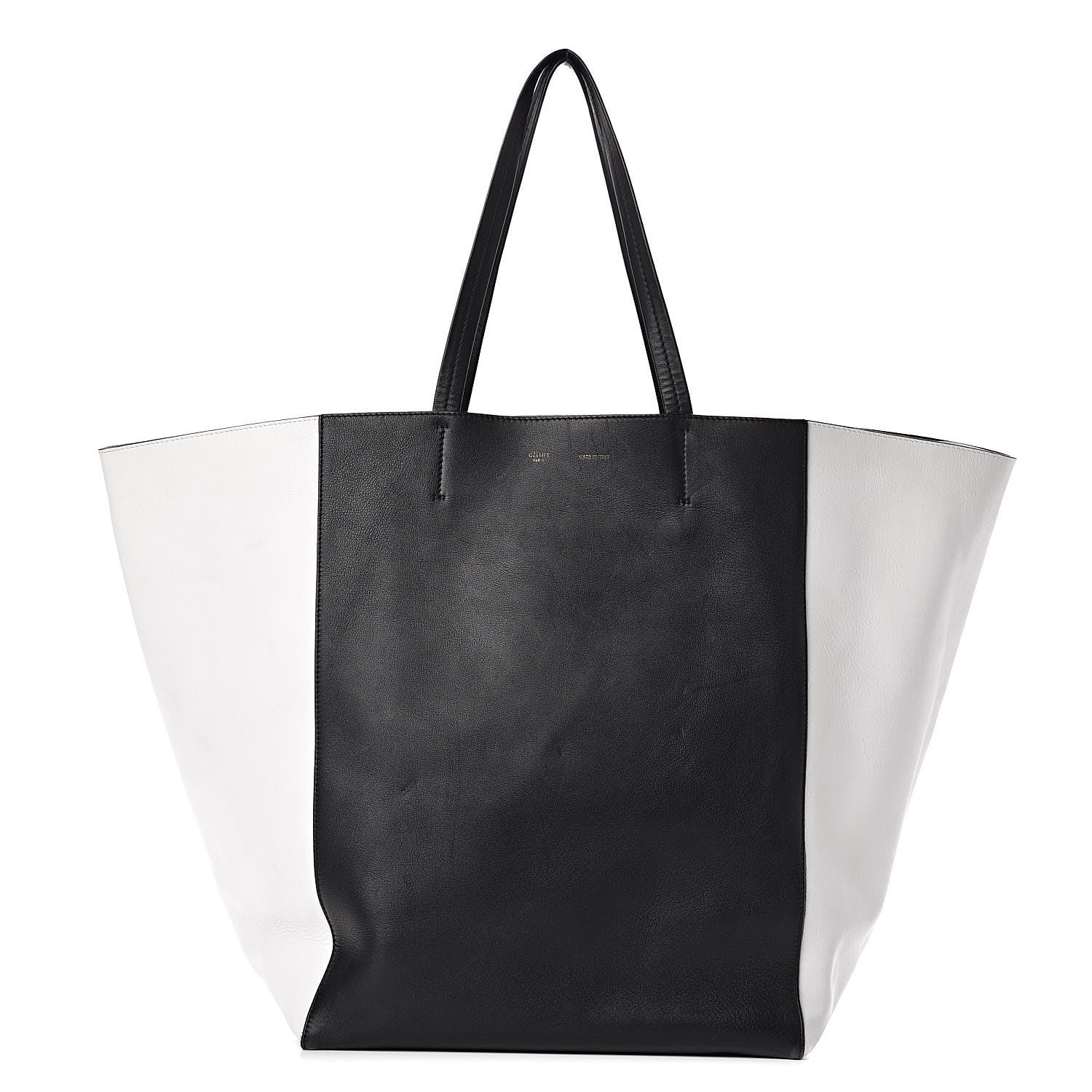 Celine Calfskin Large Horizontal Cabas Phantom White Black 1 of 15