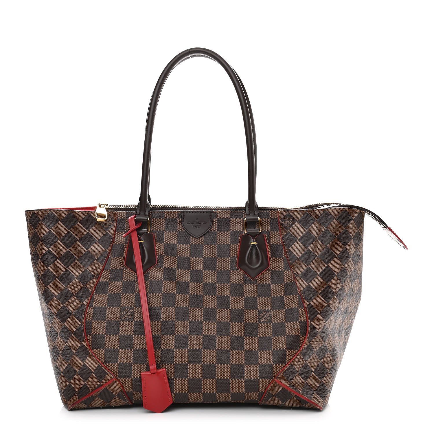 Louis Vuitton Damier Ebene Caissa Tote MM Cherry 2 of 11