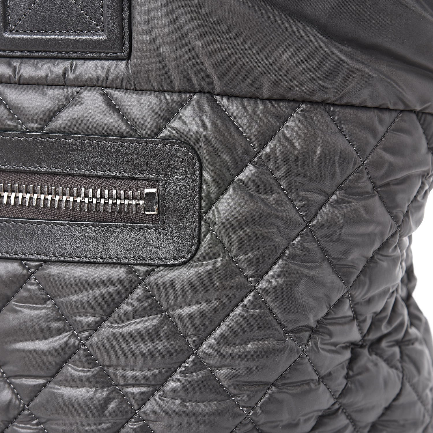 Chanel Nylon Quilted Large Coco Cocoon Tote Grey 11 of 11