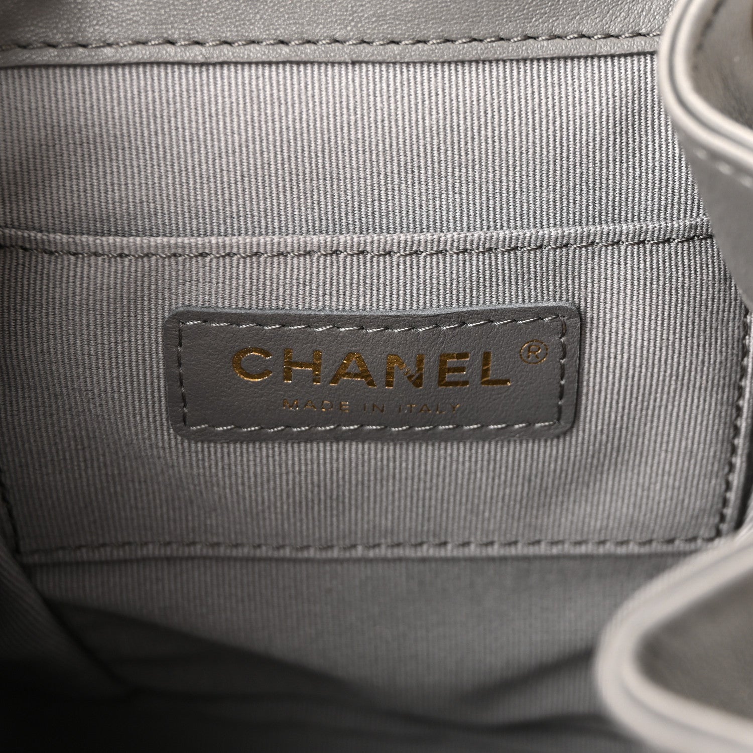 Chanel Lambskin Quilted Small Duma Drawstring Backpack Grey 5 of 10