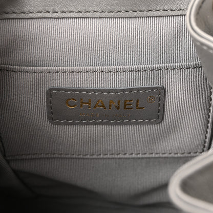 Chanel Lambskin Quilted Small Duma Drawstring Backpack Grey 5 of 10