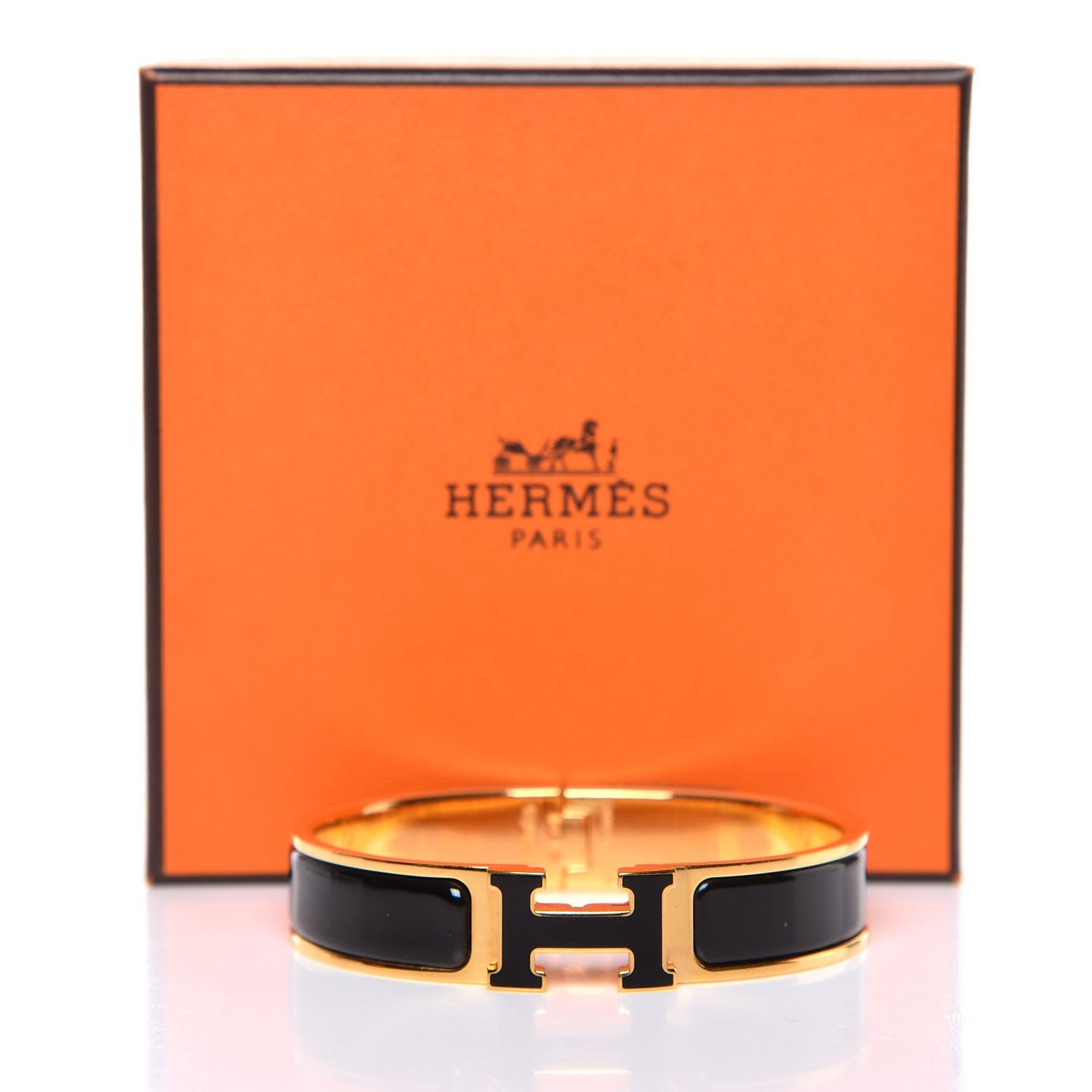 Hermes Enamel Narrow Clic Clac H Bracelet PM Black 6 of 6