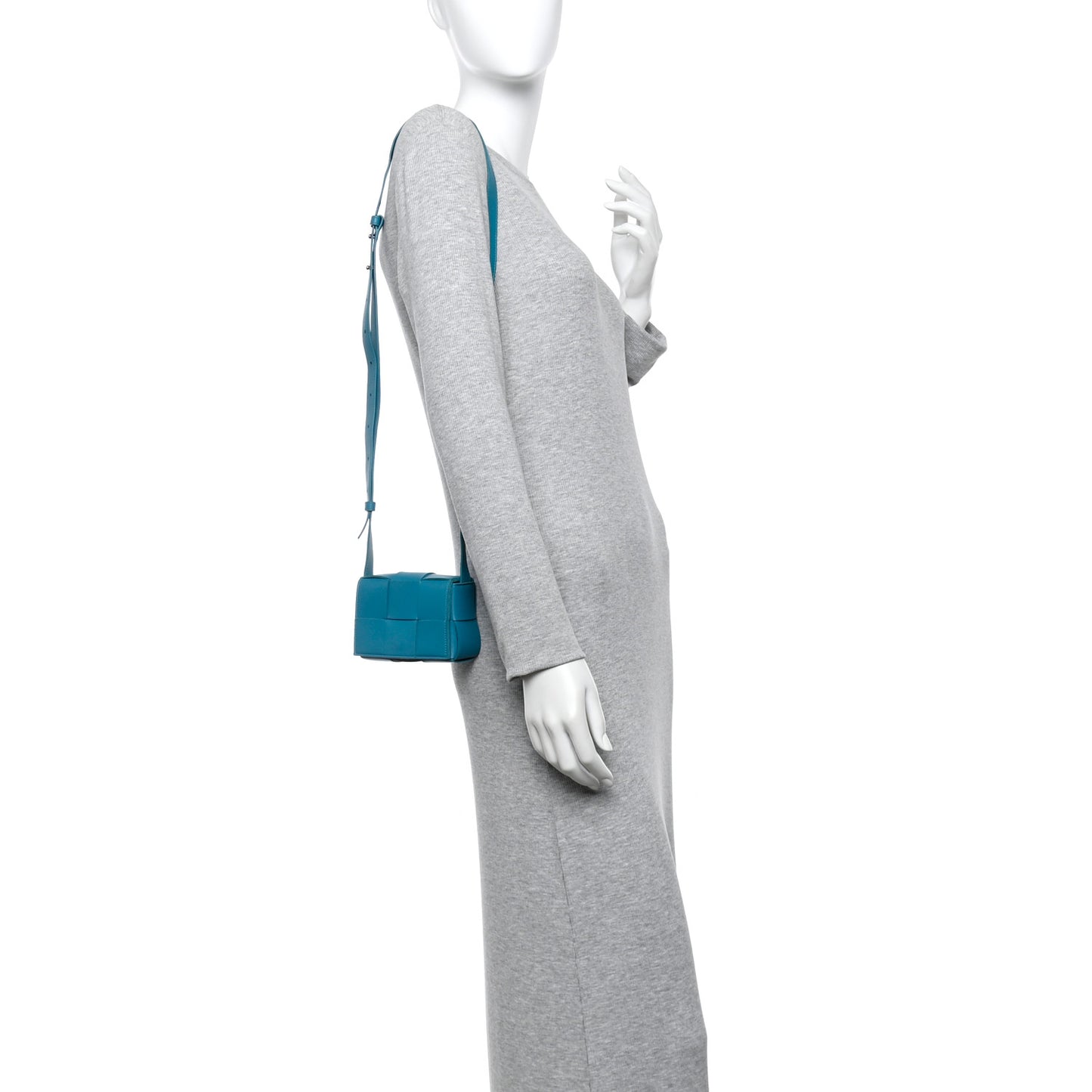 Lambskin Maxi Intreccio Candy Cassette Crossbody Bag Petrol Blue